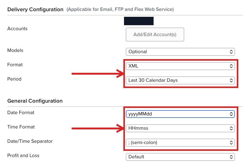 Format XML and Period Last 30 Calendar Days set on the query